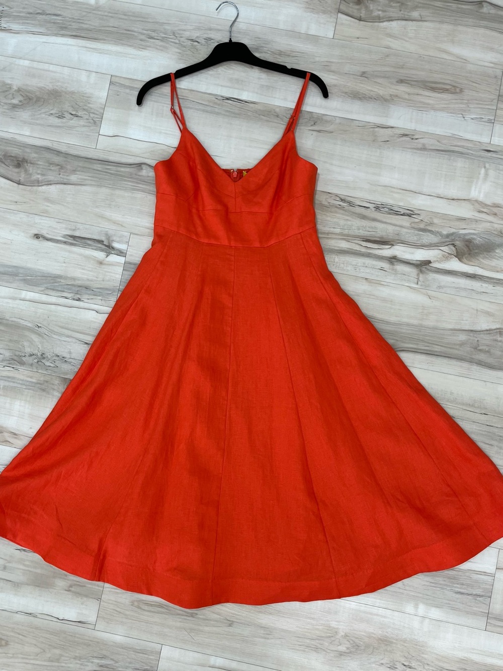 Zimmermann Orange Spaghetti-Strap Midi Dress